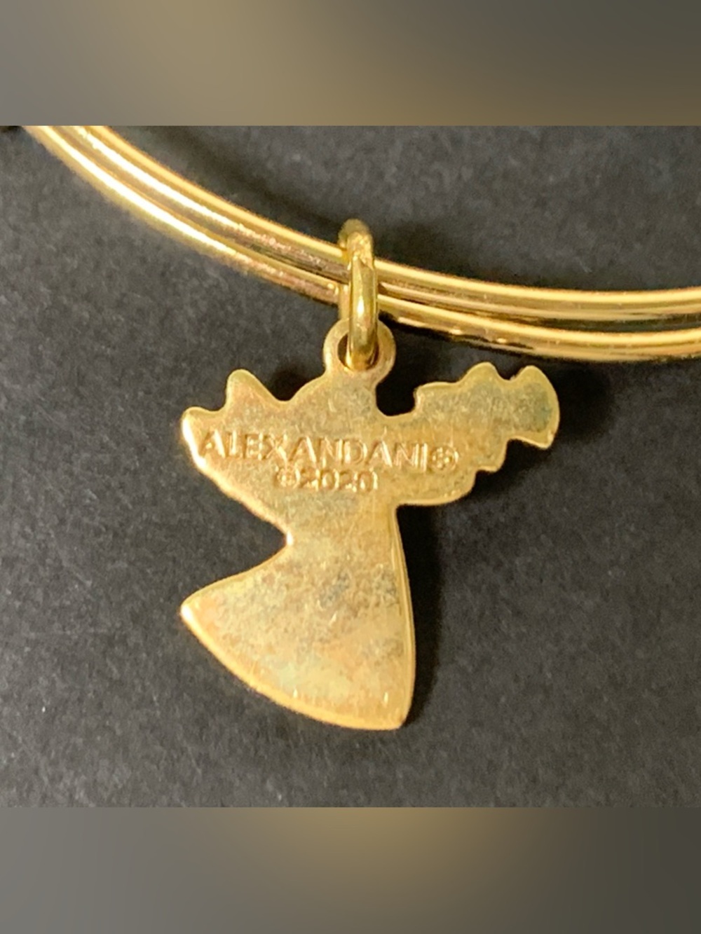 Alex and Ani Gold Tone Bangle Bracelet Guardian Angel Charm - Picture 6 of 6